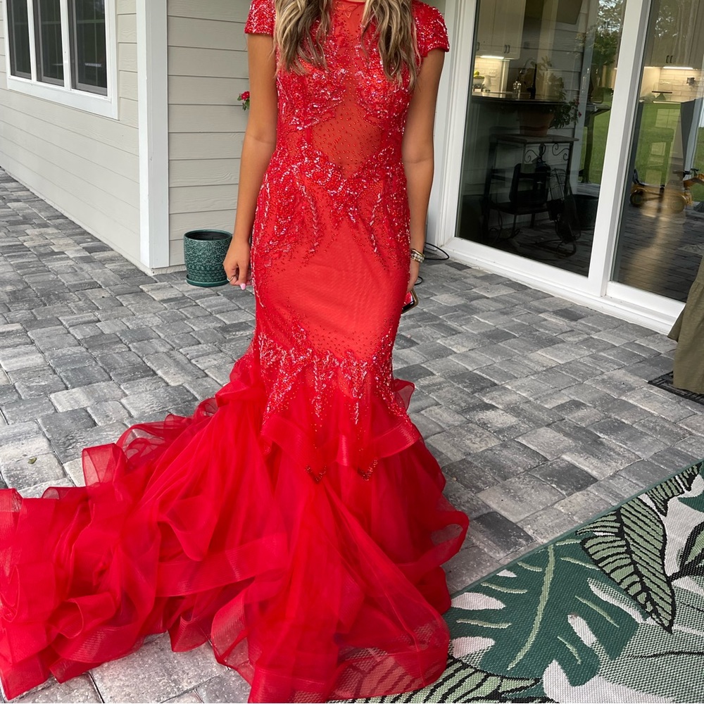 Red Jovani pageant/ prom dress- beautiful wore once!